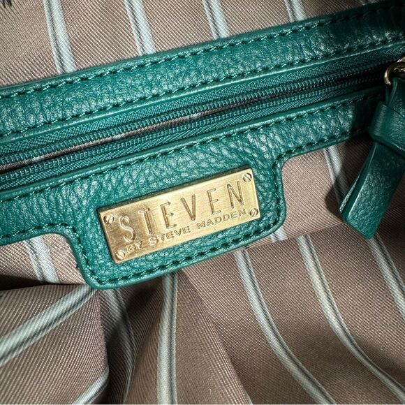 Steven Steve Madden green pebbled leather tassel slouchy hobo bag - Picture 9 of 16